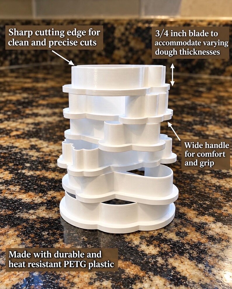 Emporte-pièces pour la rentrée scolaire, emporte-pièces pour remercier les enseignants, 7 modèles, 8,9 à 15,2 cm, imprimés en 3D avec du PETG durable et résistant à la chaleur image 5