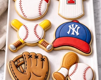 Baseball Theme Cookie Cutters, Sports Cookie Cutters, 6 styles, 3.5-6in, Durable and Heat Resistant