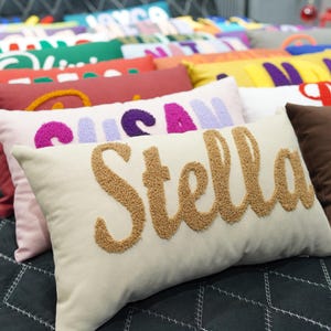 Punch Needle Kissen - Handgefertigte Leinenkissen, Einzigartiges Wohnkultur & Besondere Anlässe, Personalisierte Geschenkidee Familie