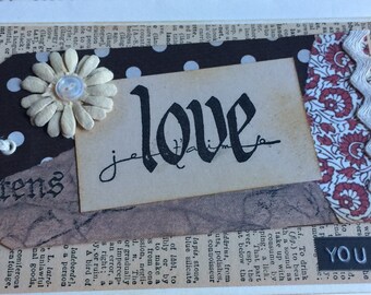 NEW Love Themed Shipping Tag Handmade Card