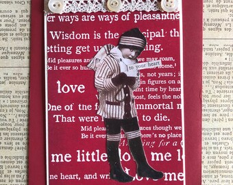 NEW Handmade Love Themed Card Featuring vintage postcard photo