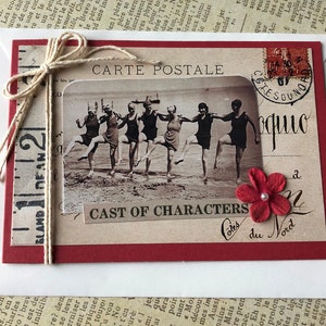 NEW Handmade Card Featuring Vintage Photo Girlfriends at the Beach