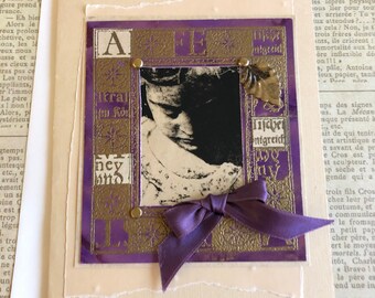 New Handmade Sympathy Card Featuring Angel Statue Face
