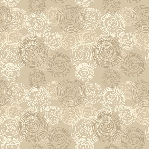 Roses in Khaki from Preeti by Jessica Swift - Half Yard