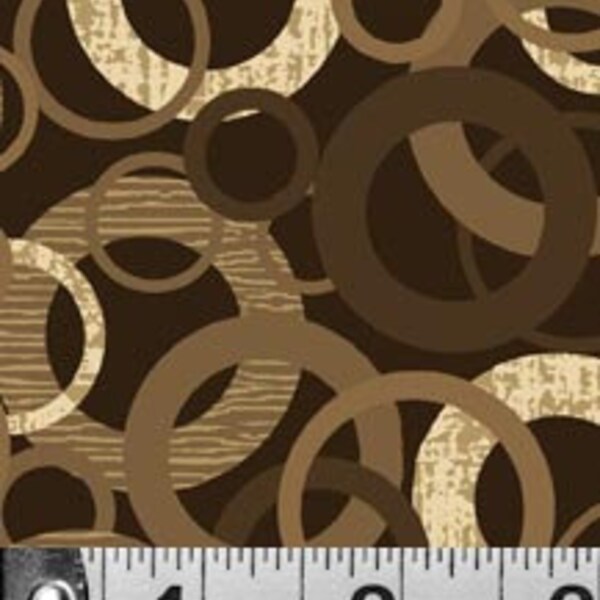 Circles in Bronze from Downtown by P & B Textiles- SPECIAL Price for One yard cut or more