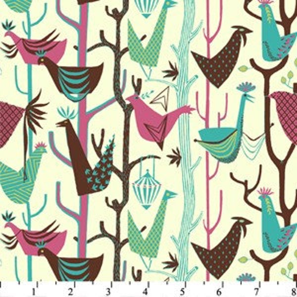 Grand Tour from Victoria and Albert Birds in Cream and Multi - SPECIAL PRICE on ONE yard cuts