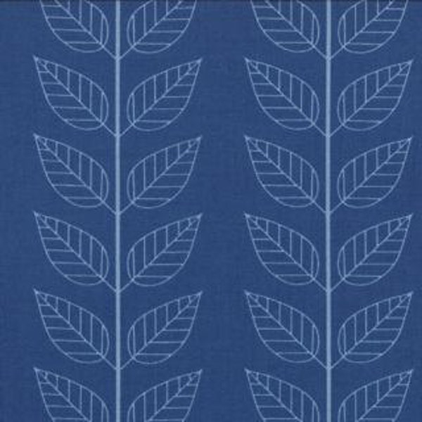 Leafy Stripe in Navy from Simply Color by V and Co. - Half Yard