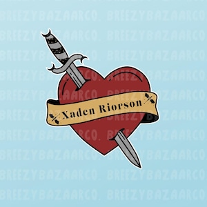 Xaden Riorson Sacred Heart Inspired Sticker - Fourth Wing Inspired Sticker, Xaden Riorson Inspired Sticker  - BreezyBazaarCo