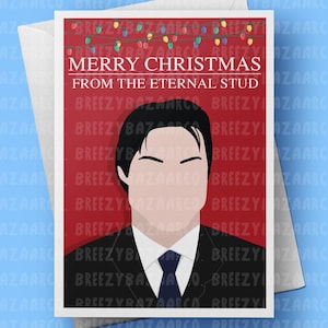 Joyeux Noël de la carte du goujon éternel - carte de Noël inspirée d&#39;Ian Somerhalder, carte de Noël vampire Ian Somerhalder - BreezyBazaarCo