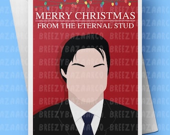 Joyeux Noël de la carte du goujon éternel - carte de Noël inspirée d&#39;Ian Somerhalder, carte de Noël vampire Ian Somerhalder - BreezyBazaarCo