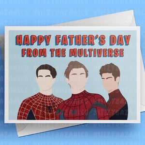 Tarjeta del Día del Padre de Spider - Tarjeta del Día del Padre de Spider Multiverse, Tom Holland, Toby Maguire, Andrew Garfield - BreezyBazaarCo