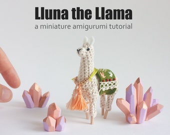 Mini Crochet Llama PDF Pattern - amigurumi pattern for tiny dollhouse, alpaca llama gifts, crochet pdf pattern, dollhouse miniatures