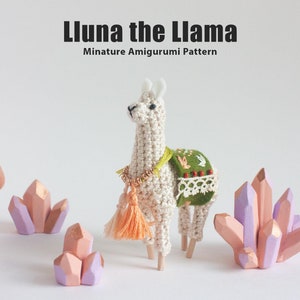 Mini Crochet Llama PDF Pattern amigurumi pattern for tiny dollhouse, alpaca llama gifts, crochet pdf pattern, dollhouse miniatures image 1
