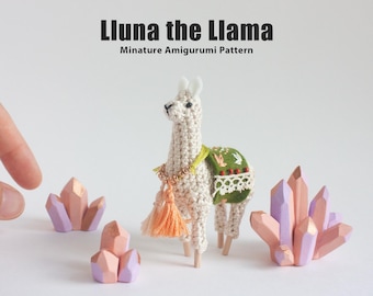 Mini Crochet Llama PDF Pattern - amigurumi pattern for tiny dollhouse, alpaca llama gifts, crochet pdf pattern, dollhouse miniatures