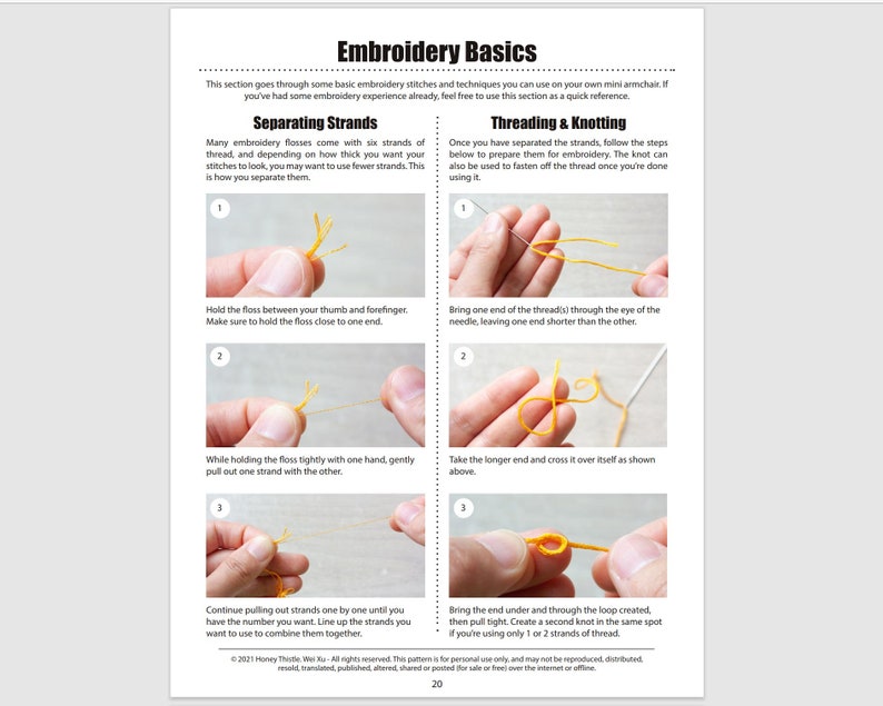 Dollhouse Tutorial PDF download for mini embroidered armchair instructions includes printable templates and step-by-step photos image 5