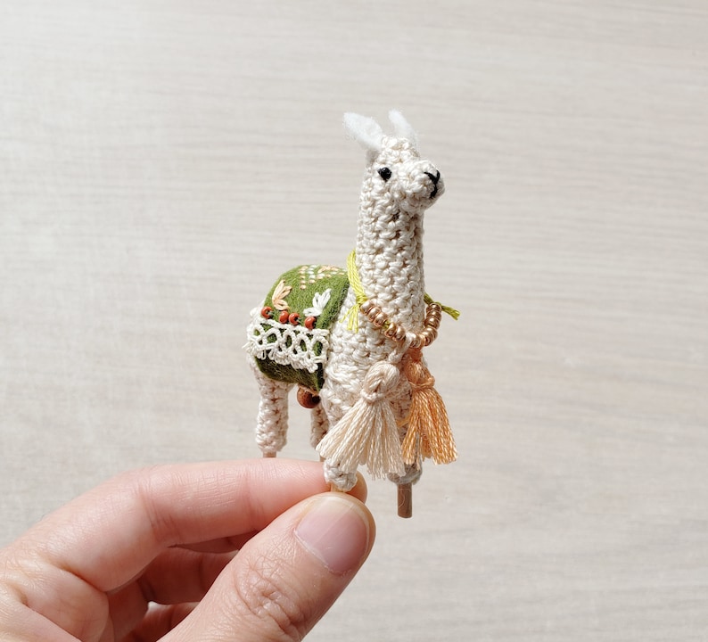 Mini Crochet Llama PDF Pattern amigurumi pattern for tiny dollhouse, alpaca llama gifts, crochet pdf pattern, dollhouse miniatures image 3