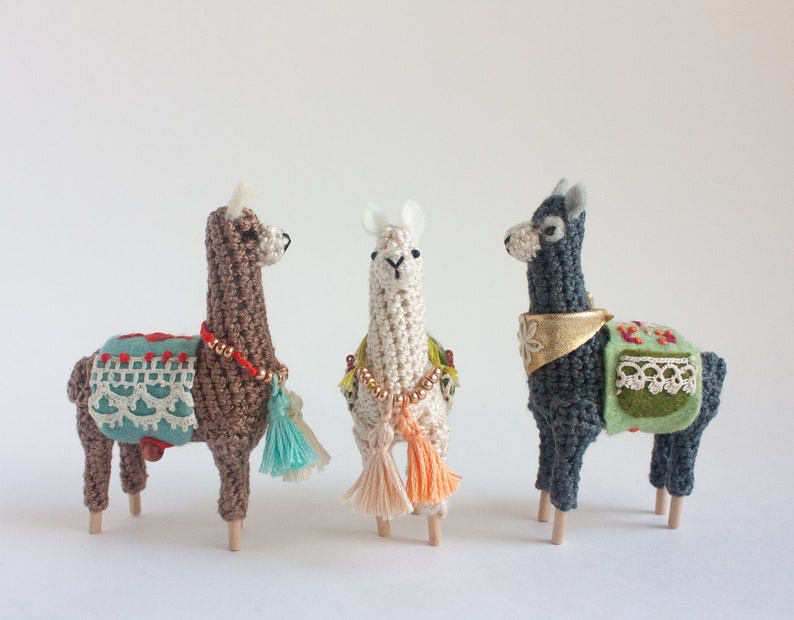 Mini Crochet Llama PDF Pattern amigurumi pattern for tiny dollhouse, alpaca llama gifts, crochet pdf pattern, dollhouse miniatures image 5
