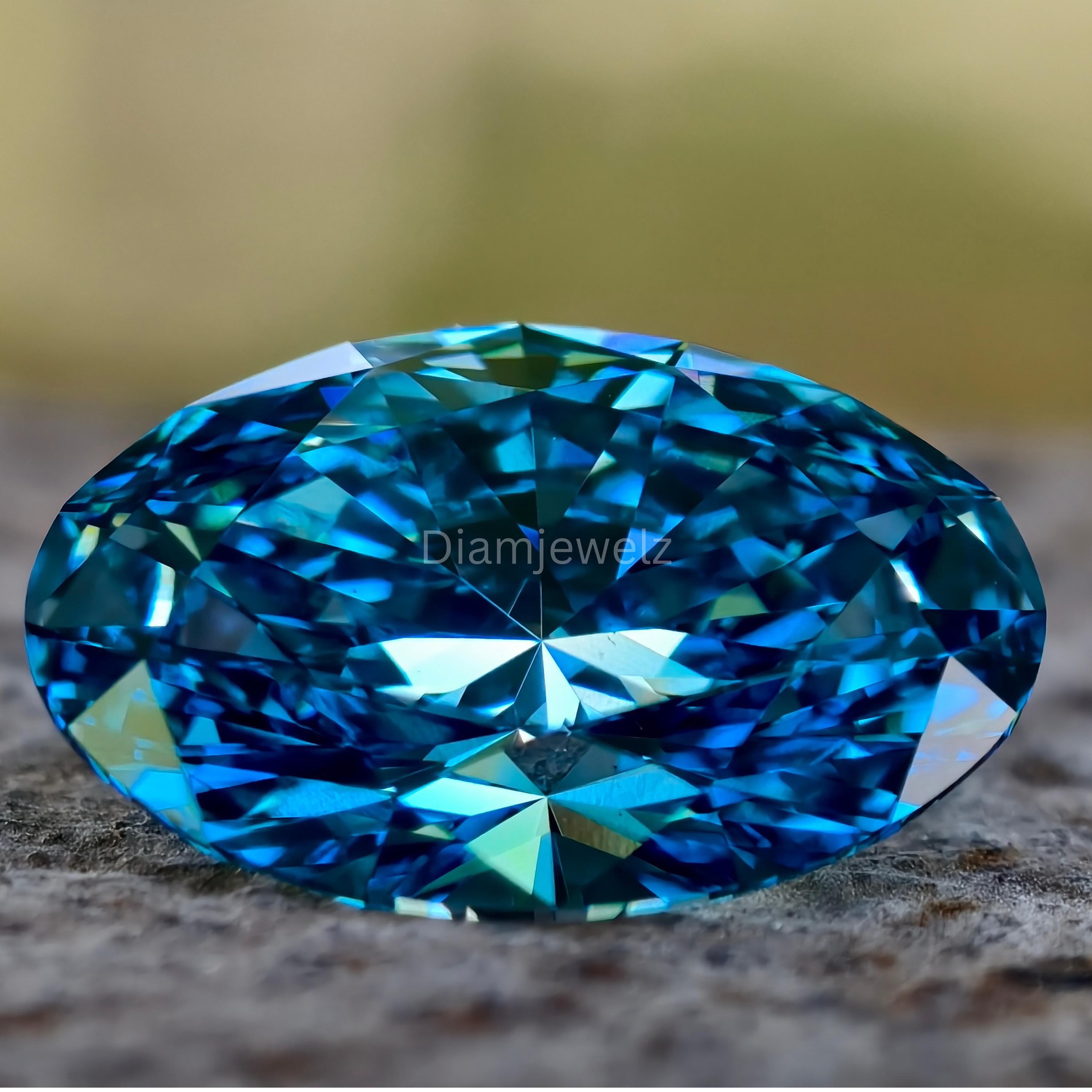 IGI 認定 1-5 CT ファンシー ビビッド ブルー オーバル ラボ グロウン 