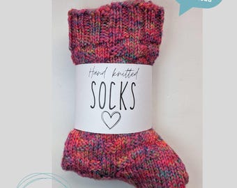 Banderoles for hand-knitted socks for direct download | Print template as PDF download | Knitted socks | DIY