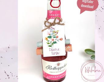 Gift tag THANK YOU for direct download | Tags, labels, pendants as PDF download | Guest gift | Wedding | Neighbor | Thank you