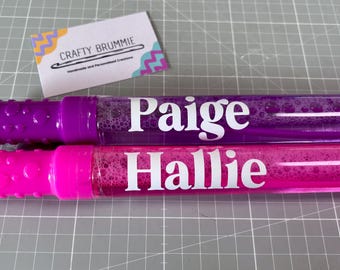 Personalised Bubble Wand – 37 cm Jumbo Tube with Custom Name Vinyl