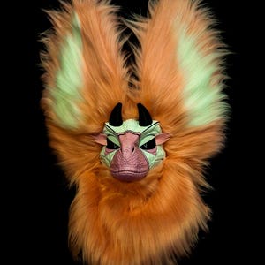 Masker roofvogel, fursuit, harig, dinomask, cosplay