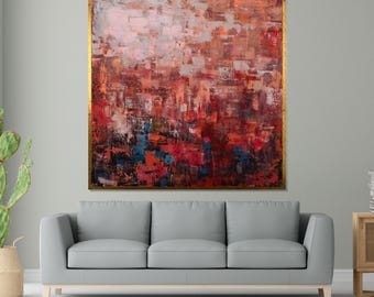 Abstract Blush Canvas, Textured Wall Art, Modern Abstract Painting, Warm Tones Canvas, Contemporary Art, Ready To Hang Wall Decor