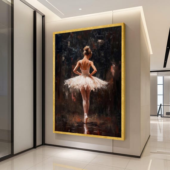 Ballerina Canvas Print – Elegant Ballet Wall Art for Dance Lovers – Ready to Hang Wall Decor