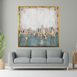 Abstract Cityscape Canvas, Urban Skyline Wall Art, Modern Abstract Canvas, City Wall Art, Ready to Hang Home Decor