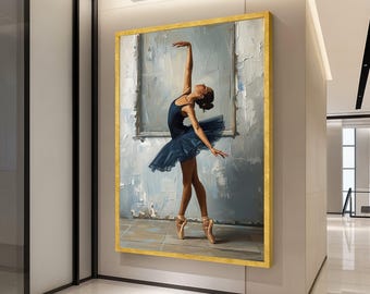 Ballet Dancer Canvas Print – Elegant Ballerina Wall Art – Dance Wall Decor – Ready to Hang Canvas – Modern Wall Decoration