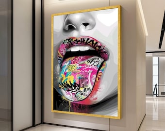 Graffiti Pop Art Canvas Print – Urban Street Wall Art – Modern Wall Decoration – Colorful Wall Decor – Ready to Hang Artwork