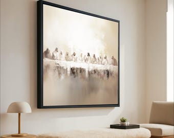 Last Supper Canvas Wall Art – Christian Wall Decor, Modern Religious Wall Art Ready to Hang