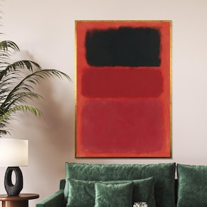 Abstract Red and Black Canvas, Minimalist Wall Art, Color Block Art Print, Modern Home Decor, Wall Art Canvas Design, Ready to Hang