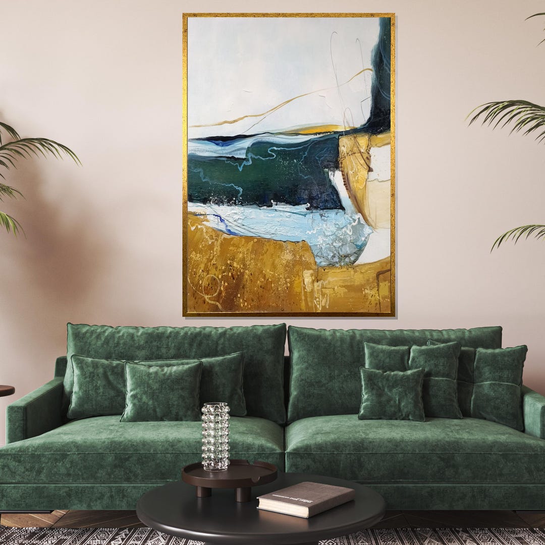 Abstract Ocean Cliff Canvas, Coastal Wall Art, Landscape Canvas Print ...
