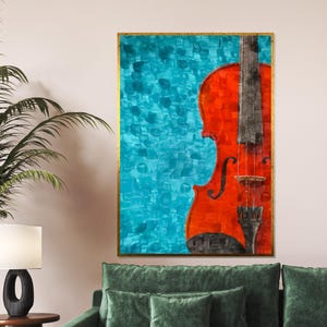 Violin Elegance Canvas, Musical Instrument Wall Art, Violin Artwork, Wall Art Canvas Design, Ready To Hang Decoration
