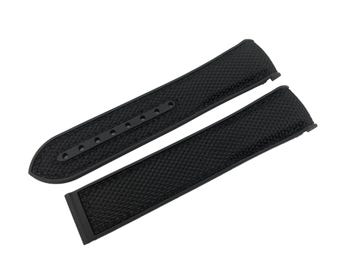 20mm 22mm Black/Black Rubber Silicone Fabric Strap Band Compatible for the OMG watch Deployment Buckle/Clasp Silver Yellow/Rose Gold Black