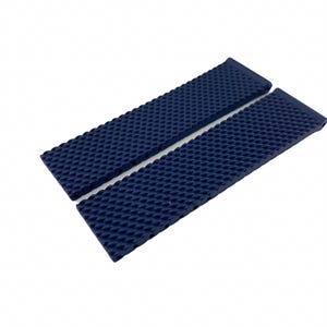 22mm 24mm Navy Dark Blue Mesh Rubber Silicone Strap Band Compatible for the BRT watch Deployment Buckle/Clasp Silver (Pins + DIY Tool)