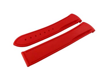 Correa de silicona de caucho azul marino oscuro de 20 mm y 22 mm, compatible con el reloj OMG, hebilla/cierre desplegable, color plata, oro amarillo, oro rosa y negro.