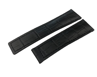 19 20 22mm Black Genuine Leather Strap Band Compatible for the T-H Carrera watch Deployment Buckle/Clasp Silver/Black + Pins/Tool