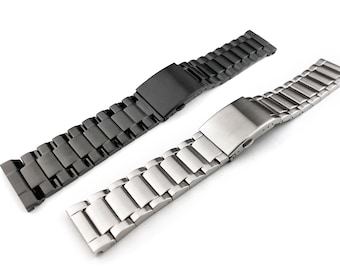 22 24 26 28mm Stainless Steel Strap Band Bracelet Compatible to the DZ watch Silver or Black + Pins and DIY Tool