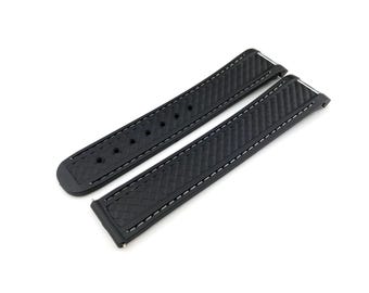 20mm Black/White Rubber Silicone Strap Band Compatible for the OMG watch Deployment Buckle/Clasp Silver Yellow Gold Rose Gold Black