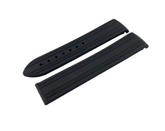 20mm Black/Black Rubber Silicone Strap Band Compatible for the OMG watch Deployment Buckle/Clasp Silver Yellow Gold Rose Gold Black