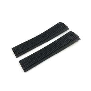 21mm Black Rubber/Silicone Strap Band Bracelet Compatible to the PP watch Deployment Buckle/Clasp Silver/Black/Rose Gold