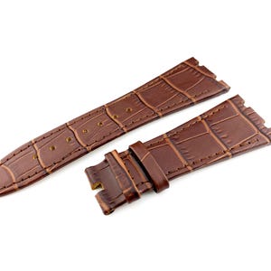 26mm Brown Genuine Leather Strap Band Bracelet Compatible to the AP watch Deployment Buckle/Clasp Silver Yellow Gold Rose Gold