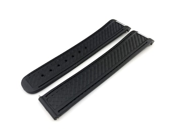 20mm Black Rubber Silicone Strap Band Compatible for the OMG watch Deployment Buckle/Clasp Silver Yellow Gold Rose Gold Black