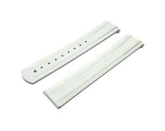 20mm White Rubber Silicone Strap Band Compatible for the OMG SeaMaster 300M watch Deployment Buckle/Clasp Silver Yellow Gold Rose Gold Black