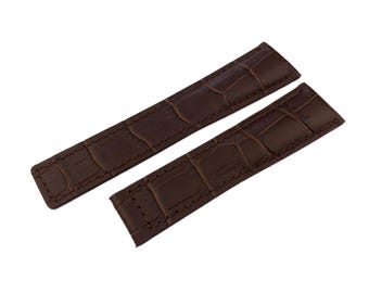 19 20 22mm Brown Genuine Leather Strap Band Compatible for the T-H Carrera watch Deployment Buckle/Clasp Silver/Black + Pins/Tool