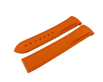 20mm 22mm Orange/Orange Rubber Silicone Strap Band Compatible for the OMG watch Deployment Buckle/Clasp Silver Yellow Gold Rose Gold Black