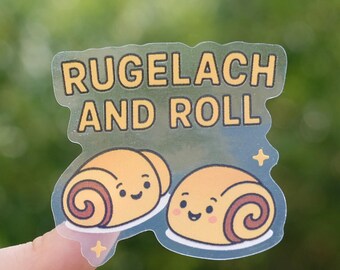 Shabbat Shalom Rugelach and Roll Sticker | Jewish Food Pun Vinyl Sticker