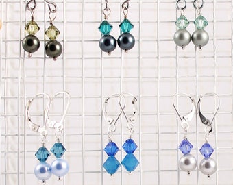 Little Dangle Earrings, You Choose Color and Ear Wires, TWO PAIR